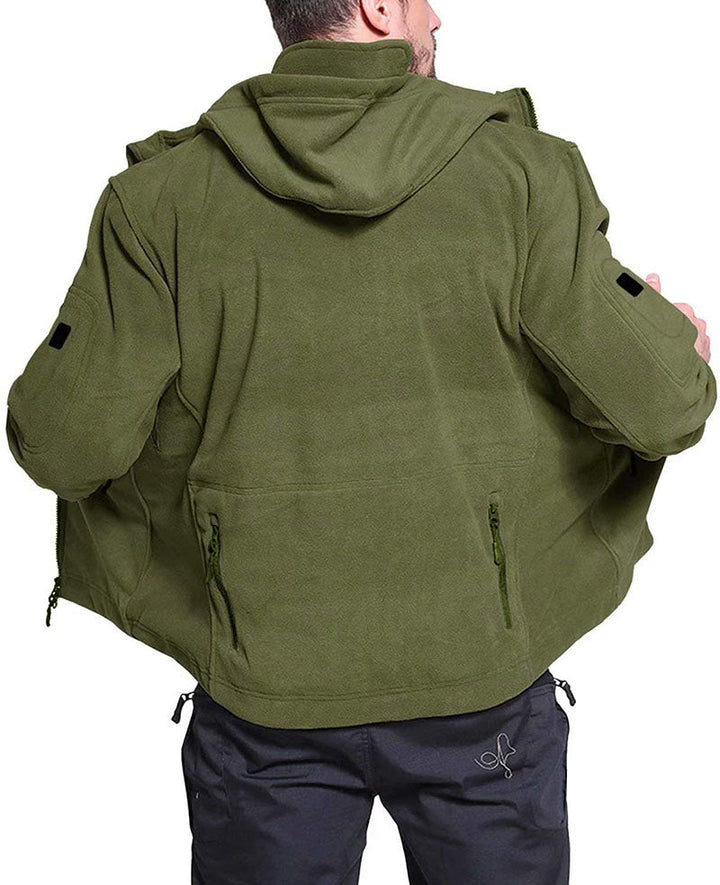 Konrad | Herren Winter Fleece Hoodie Jacke mit Reißverschluss und Taschen