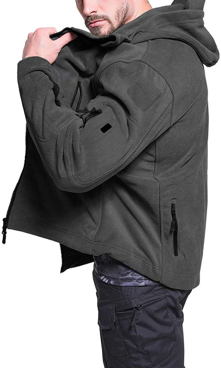 Konrad | Herren Winter Fleece Hoodie Jacke mit Reißverschluss und Taschen