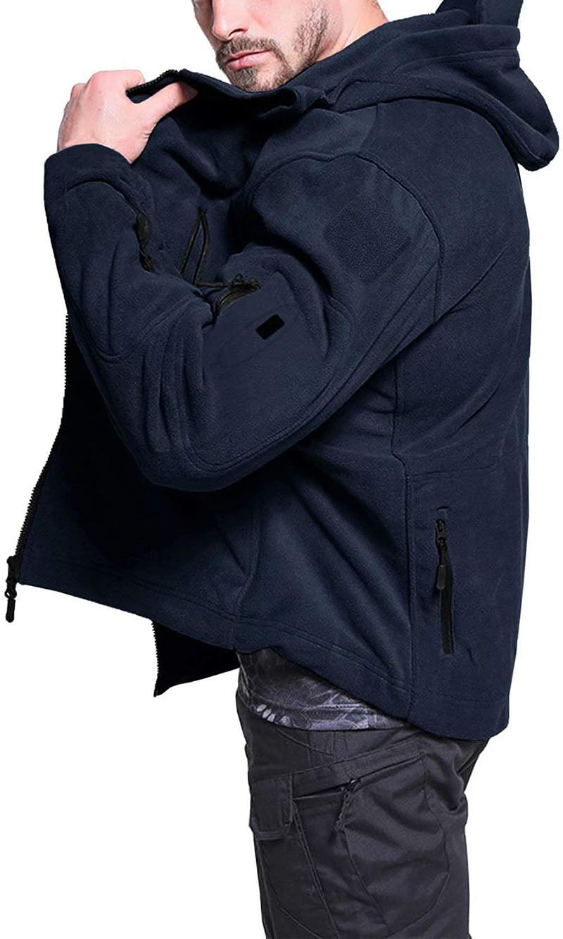 Konrad | Herren Winter Fleece Hoodie Jacke mit Reißverschluss und Taschen