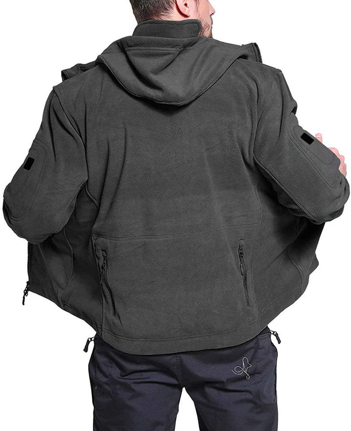 Konrad | Herren Winter Fleece Hoodie Jacke mit Reißverschluss und Taschen