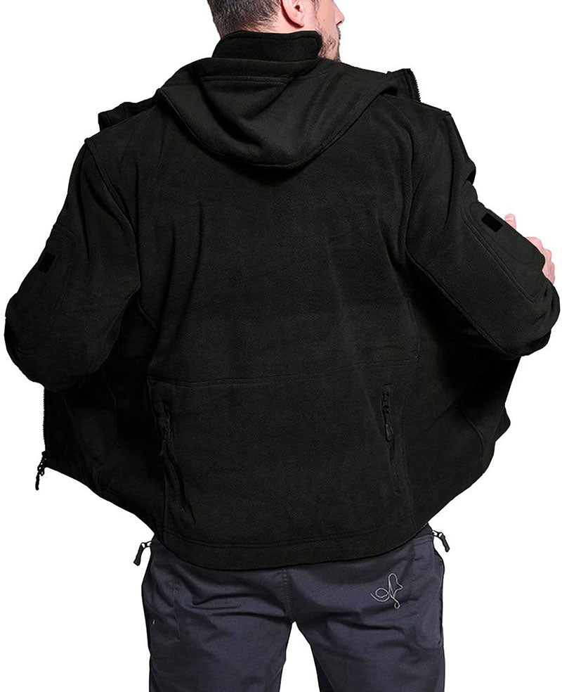 Konrad | Herren Winter Fleece Hoodie Jacke mit Reißverschluss und Taschen
