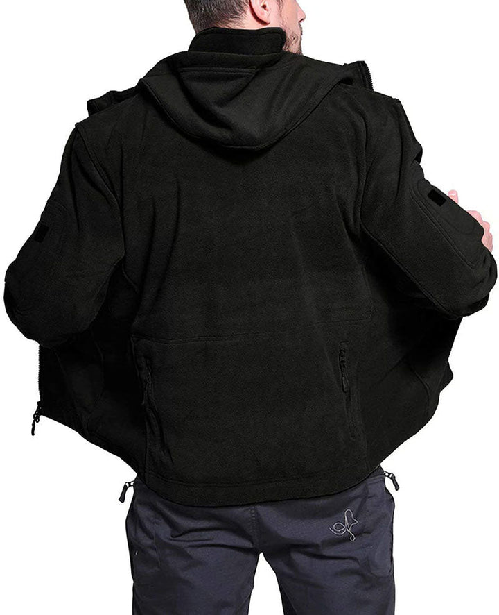 Konrad | Herren Winter Fleece Hoodie Jacke mit Reißverschluss und Taschen