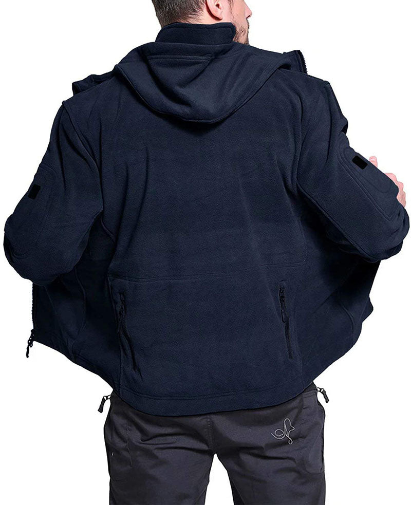 Konrad | Herren Winter Fleece Hoodie Jacke mit Reißverschluss und Taschen