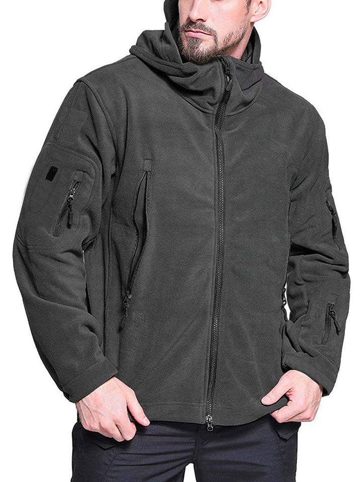 Konrad | Herren Winter Fleece Hoodie Jacke mit Reißverschluss und Taschen