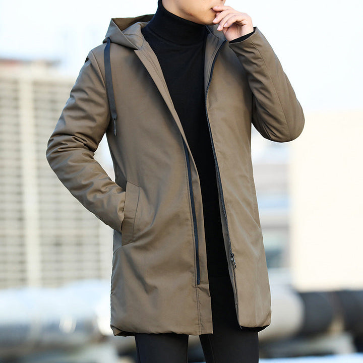 Julian | Winter Kapuzen-Zip-Up-Mantel für Herren