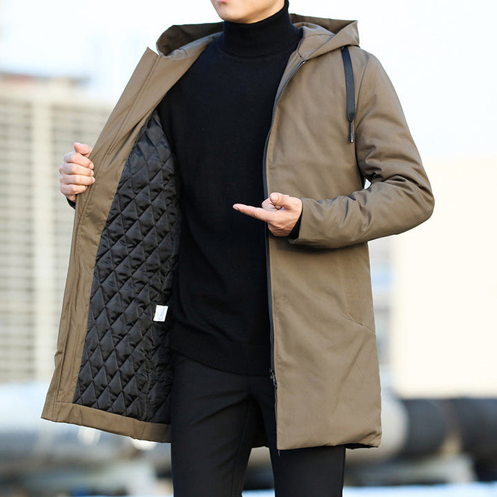 Julian | Winter Kapuzen-Zip-Up-Mantel für Herren