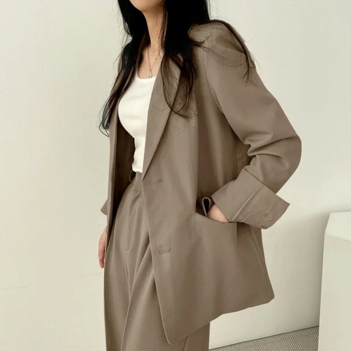 Karin | Damen Oversize Blazer und Hose mit weitem Bein