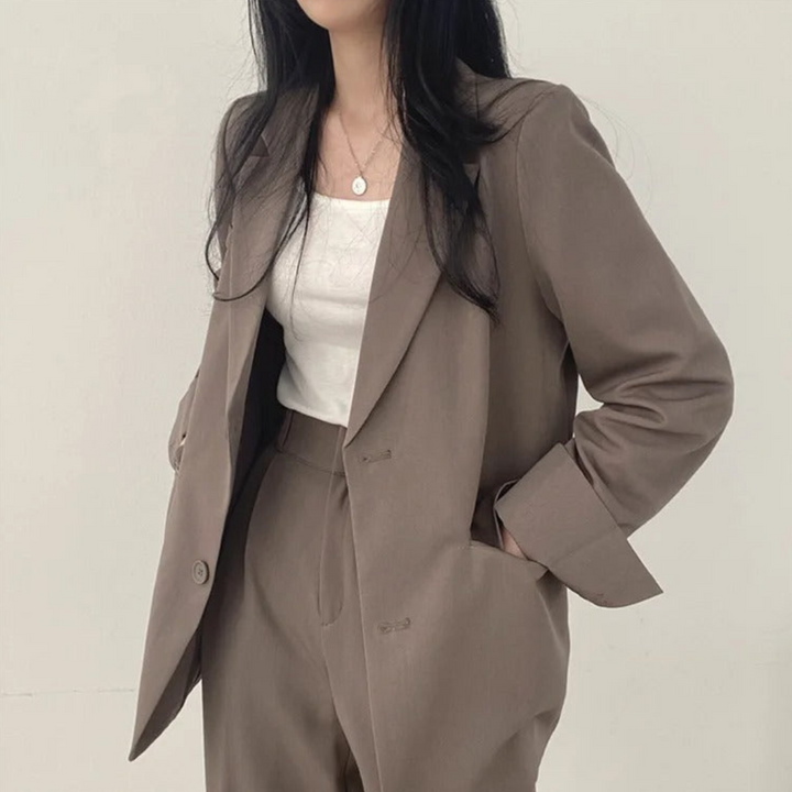 Karin | Damen Oversize Blazer und Hose mit weitem Bein