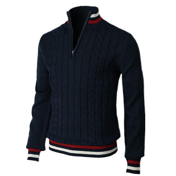 Christoph | Herren Kabelstrick Halb-Zip Pullover