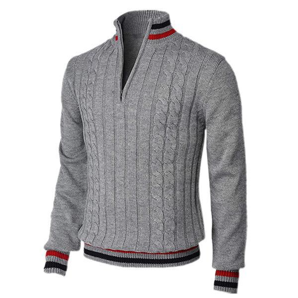 Christoph | Herren Kabelstrick Halb-Zip Pullover