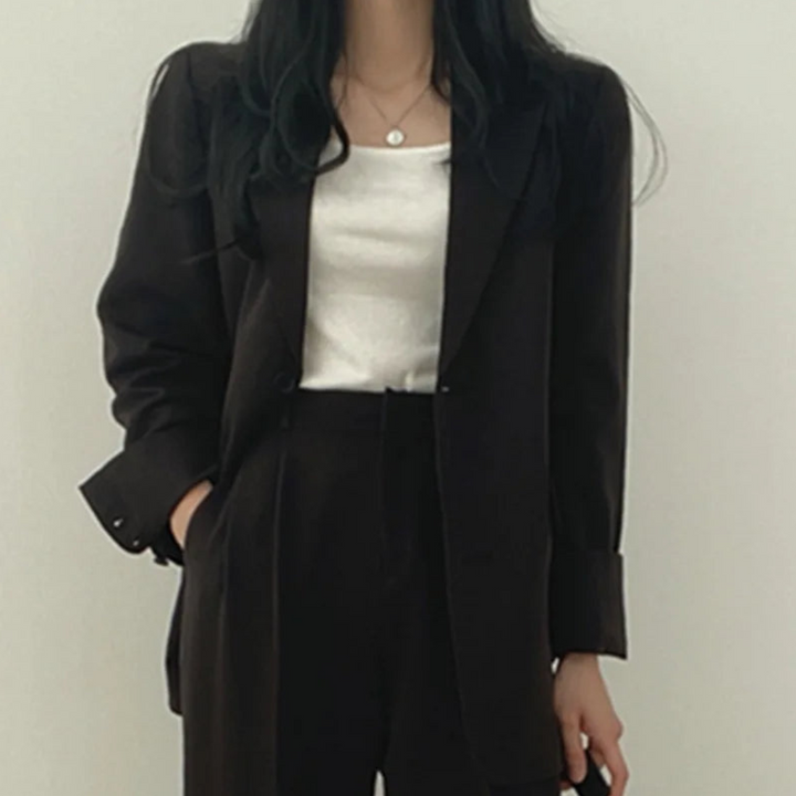 Karin | Damen Oversize Blazer und Hose mit weitem Bein