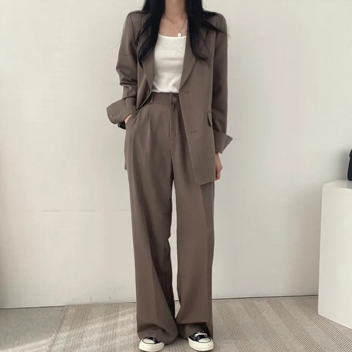 Karin | Damen Oversize Blazer und Hose mit weitem Bein