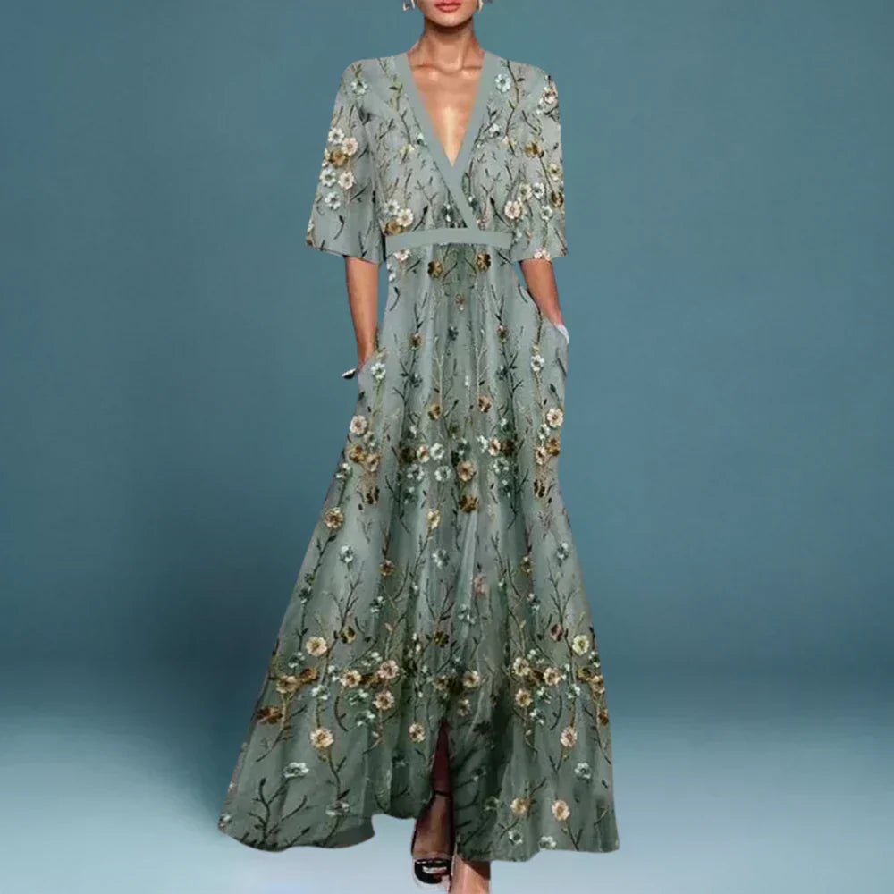Jessica | Elegantes Abendkleid mit Blumenmuster
