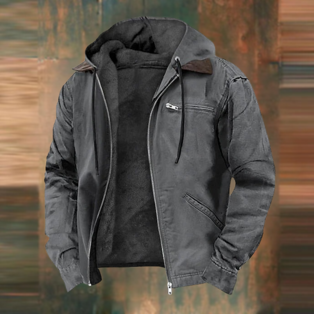 George | Herren Winter Warme Reißverschluss Hoodie Jacke
