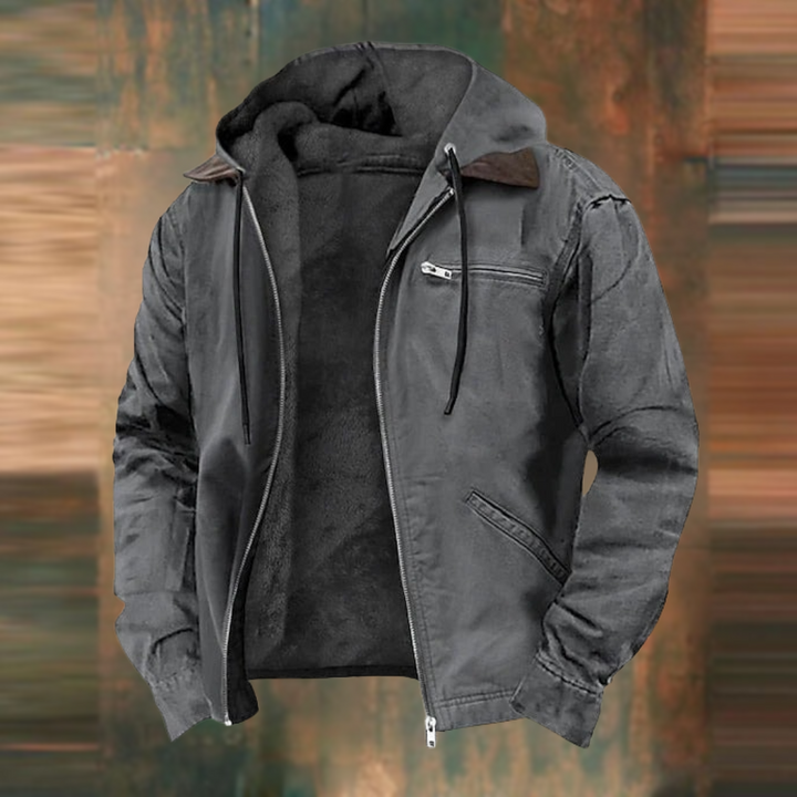 George | Herren Winter Warme Reißverschluss Hoodie Jacke