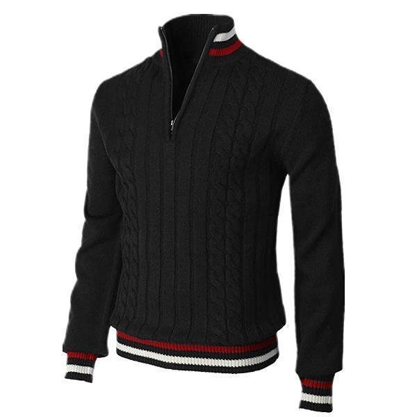 Christoph | Herren Kabelstrick Halb-Zip Pullover