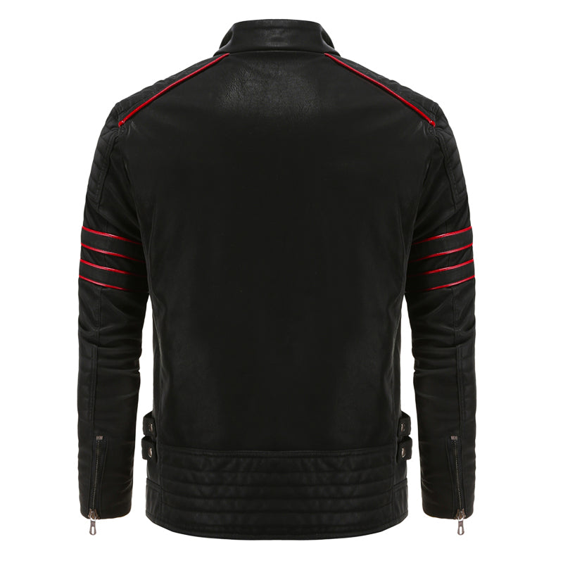 Rainer | Herren Winter-Leder-Bikerjacke mit warmem Futter