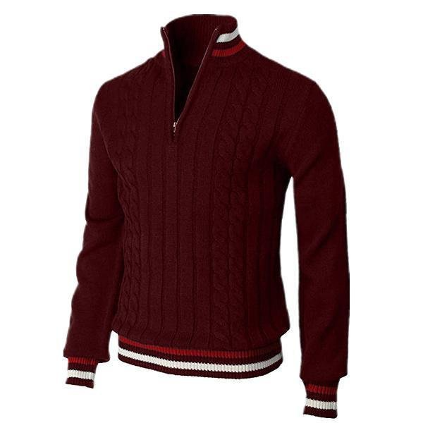 Christoph | Herren Kabelstrick Halb-Zip Pullover