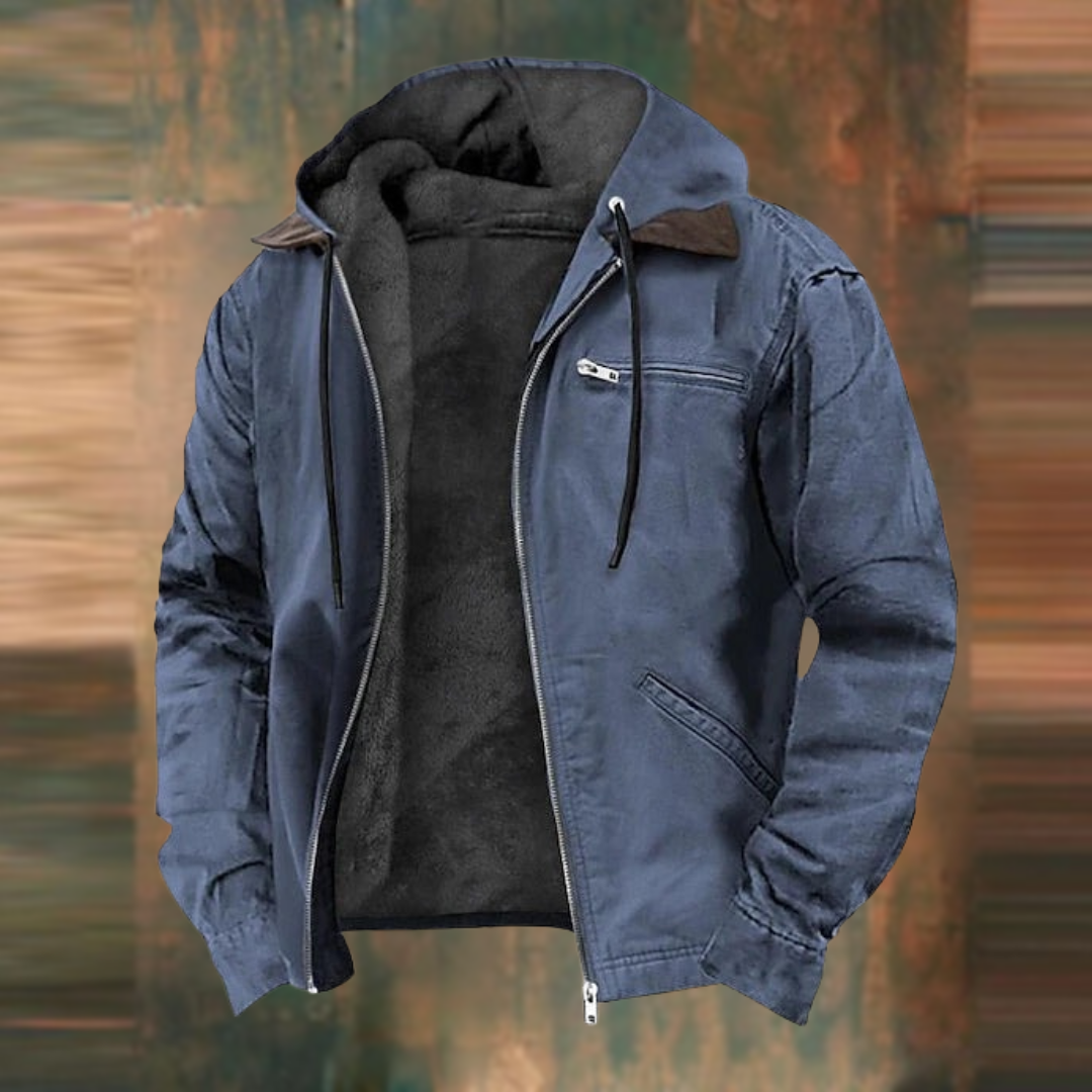 George | Herren Winter Warme Reißverschluss Hoodie Jacke