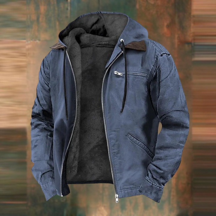 George | Herren Winter Warme Reißverschluss Hoodie Jacke