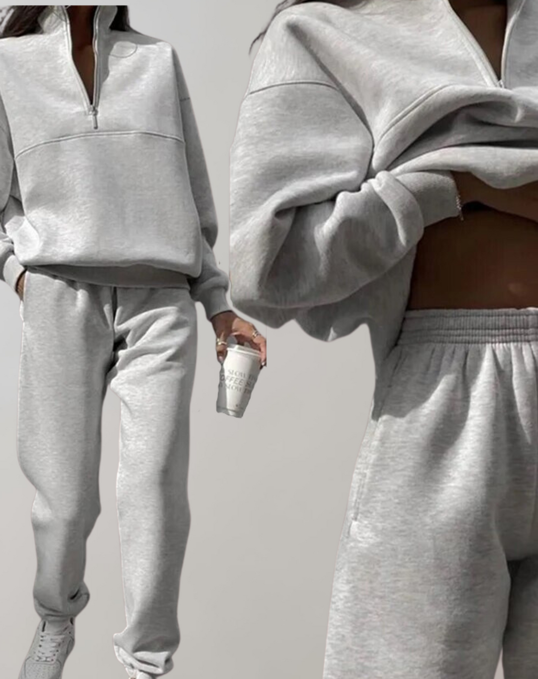 Maria | Damen Half-Zip Loungewear Set mit lockerer Passform