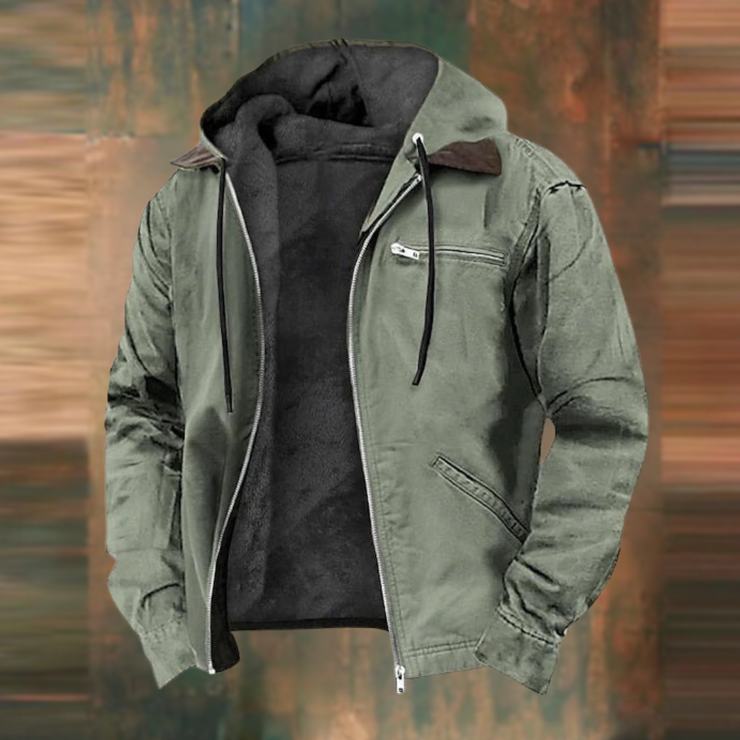 George | Herren Winter Warme Reißverschluss Hoodie Jacke