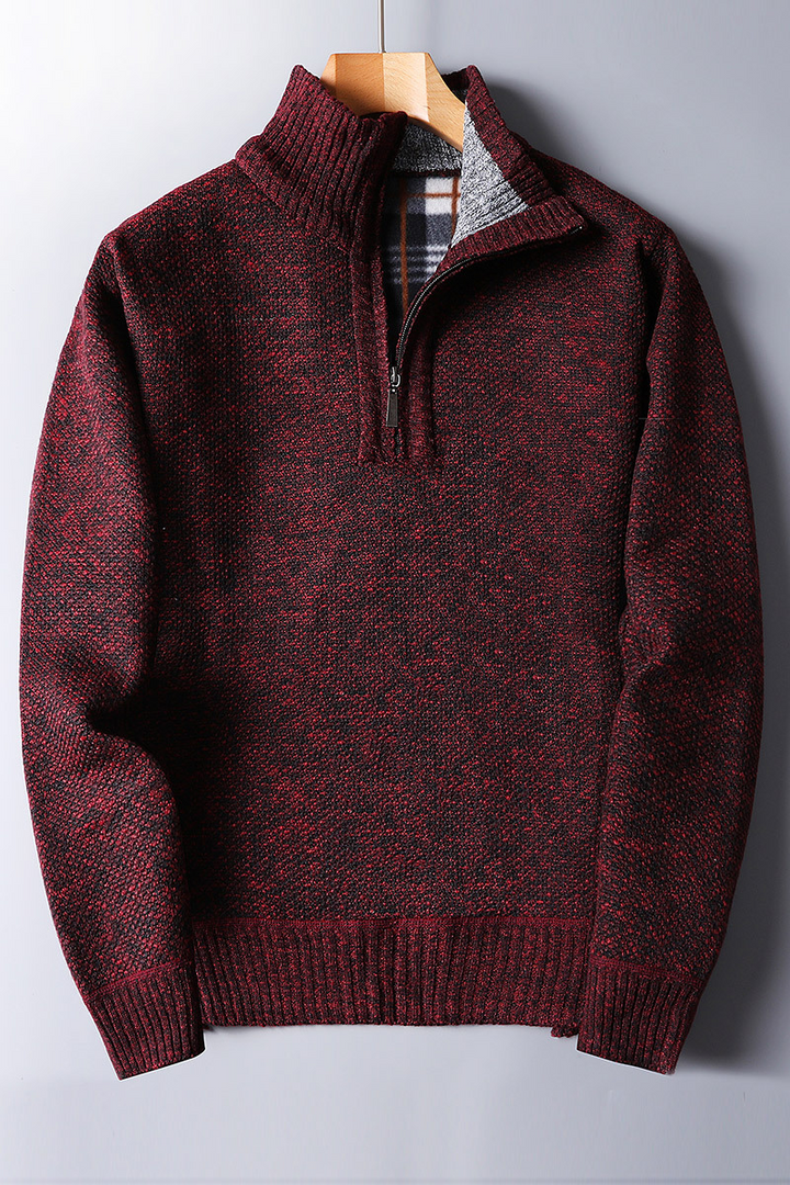 Dominic | Herren Warmer Winterpullover mit Quarter-Zip