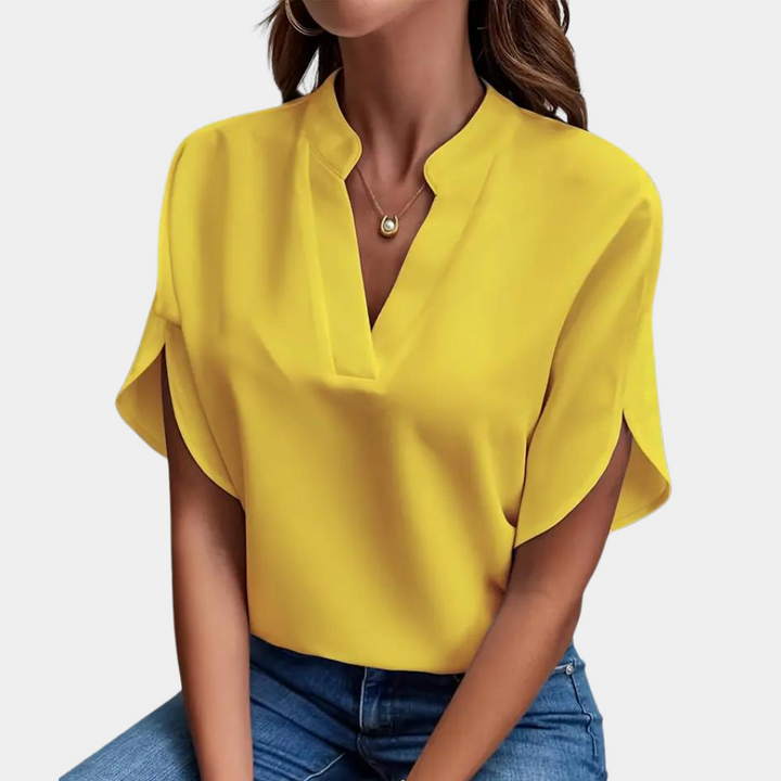 Regine | Stylische Damenbluse mit V-Ausschnitt