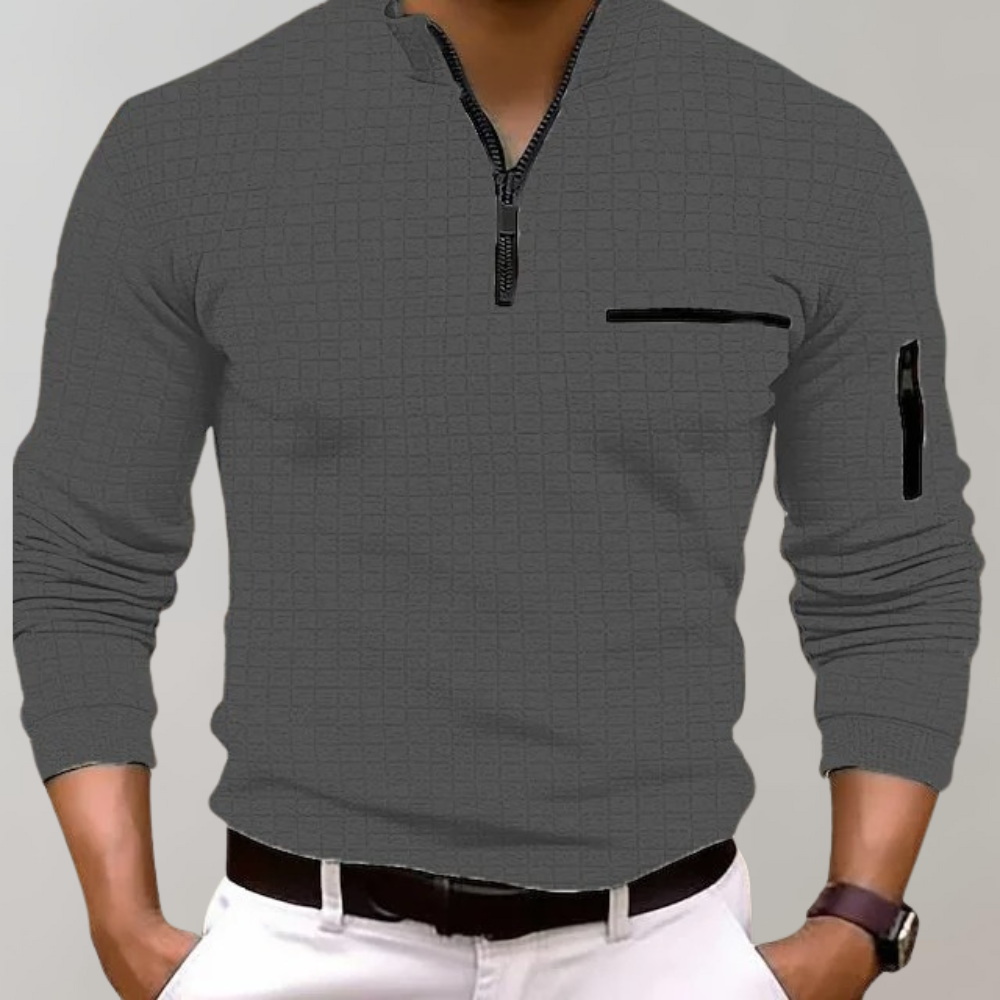 Wilhelm | Stylischer Reißverschluss-Pullover Für Männer