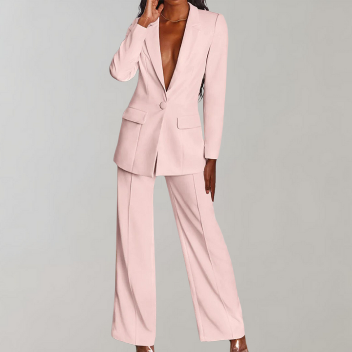 Lara | Damen Stilvolles Blazer und Weite Hose Outfit
