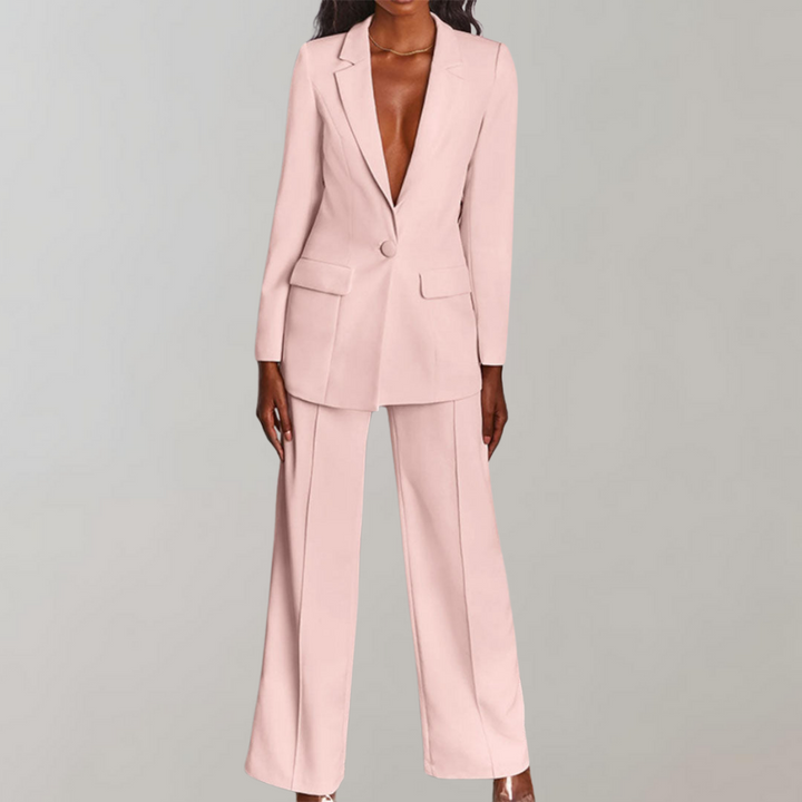 Lara | Damen Stilvolles Blazer und Weite Hose Outfit