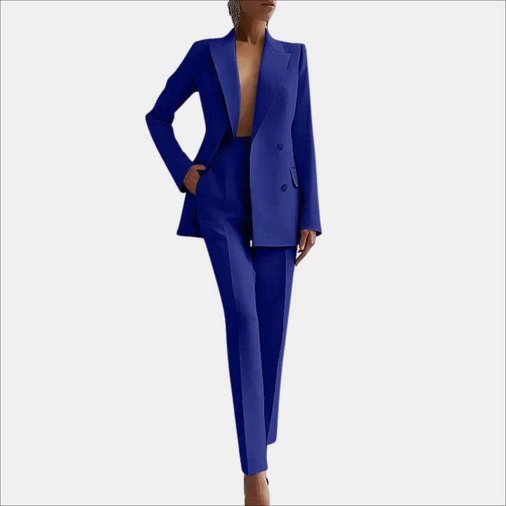 Lena | Damen Elegantes Zweireihiges Blazer und Maßgeschneidertes Hose Set