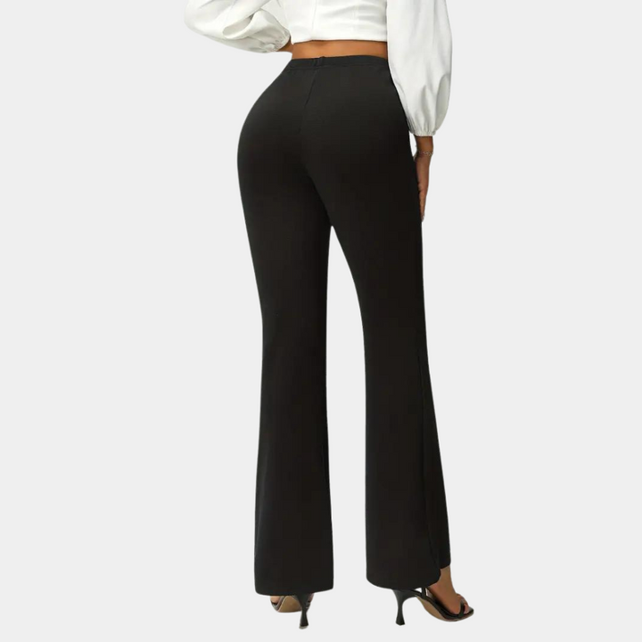 Bettina | Damen Hochtaillierte ausgestellte Stoffhose