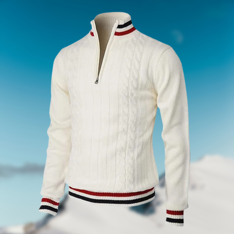 Christoph | Herren Kabelstrick Halb-Zip Pullover