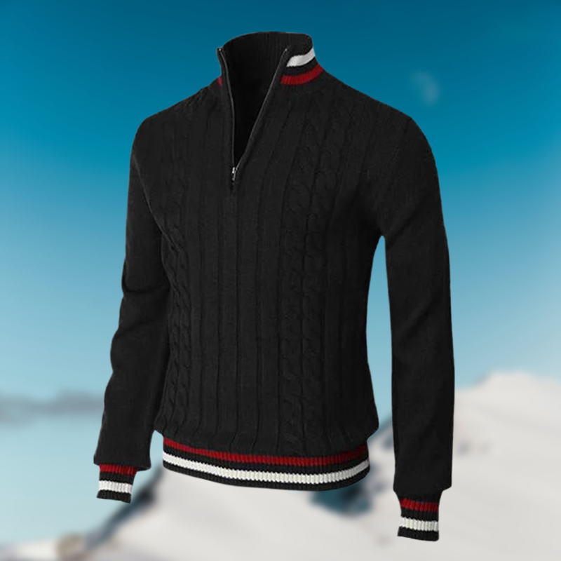 Christoph | Herren Kabelstrick Halb-Zip Pullover
