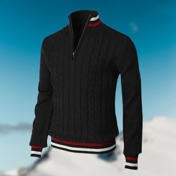 Christoph | Herren Kabelstrick Halb-Zip Pullover