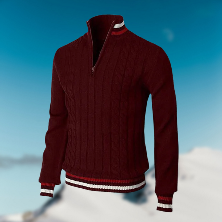 Christoph | Herren Kabelstrick Halb-Zip Pullover