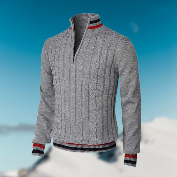 Christoph | Herren Kabelstrick Halb-Zip Pullover