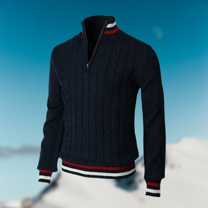 Christoph | Herren Kabelstrick Halb-Zip Pullover