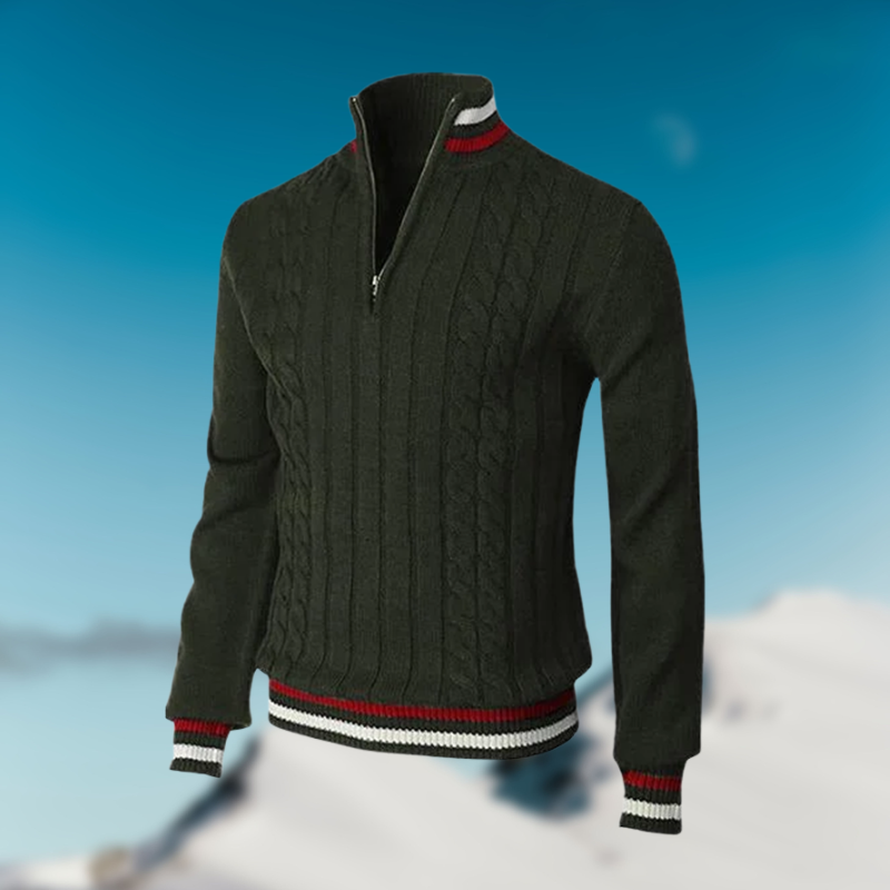 Christoph | Herren Kabelstrick Halb-Zip Pullover