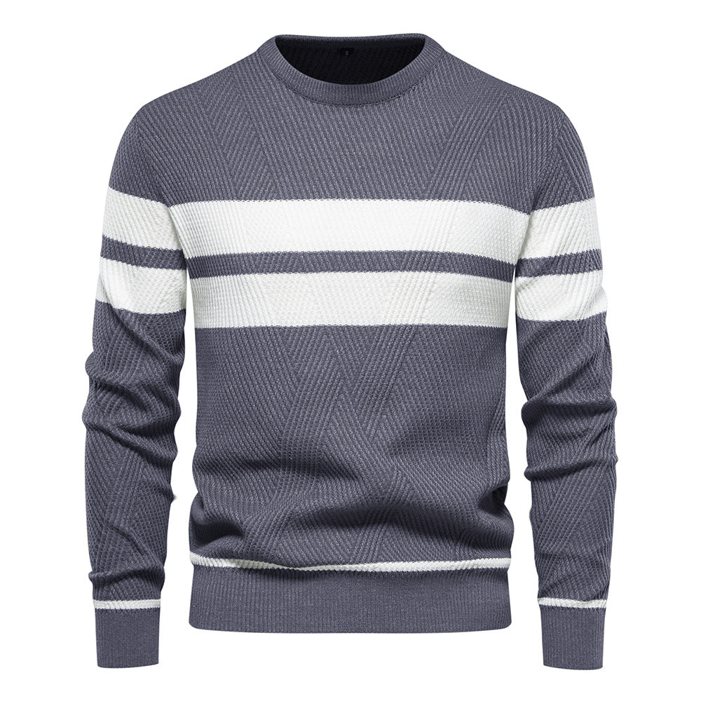 Roland | Stylischer Herren-Streifenpullover mit Rundhalsausschnitt