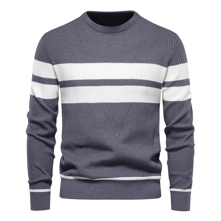 Roland | Stylischer Herren-Streifenpullover mit Rundhalsausschnitt