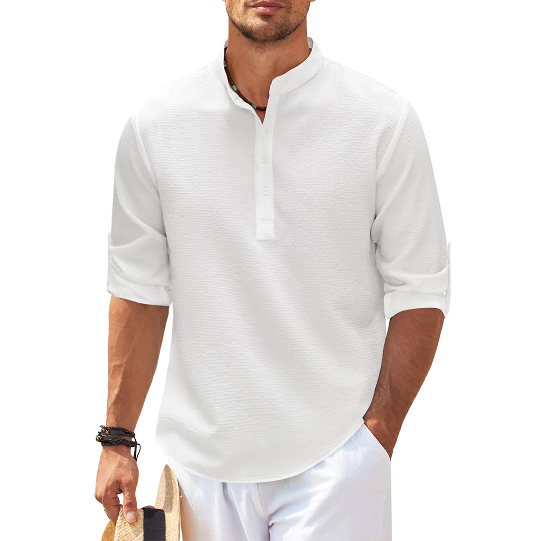 Jan | Lässiges Henley-Shirt Mit Ärmeln Für Männer