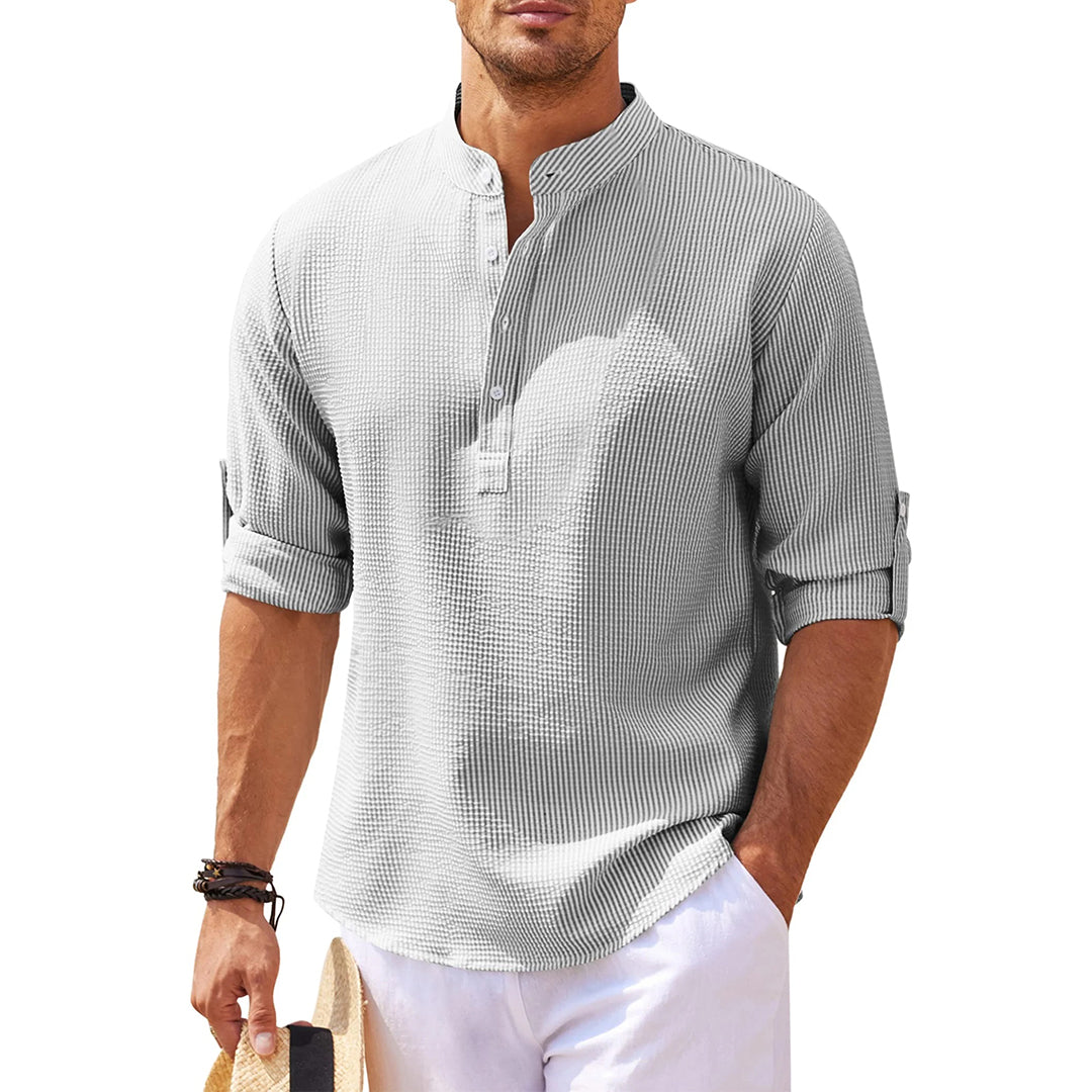 Jan | Lässiges Henley-Shirt Mit Ärmeln Für Männer