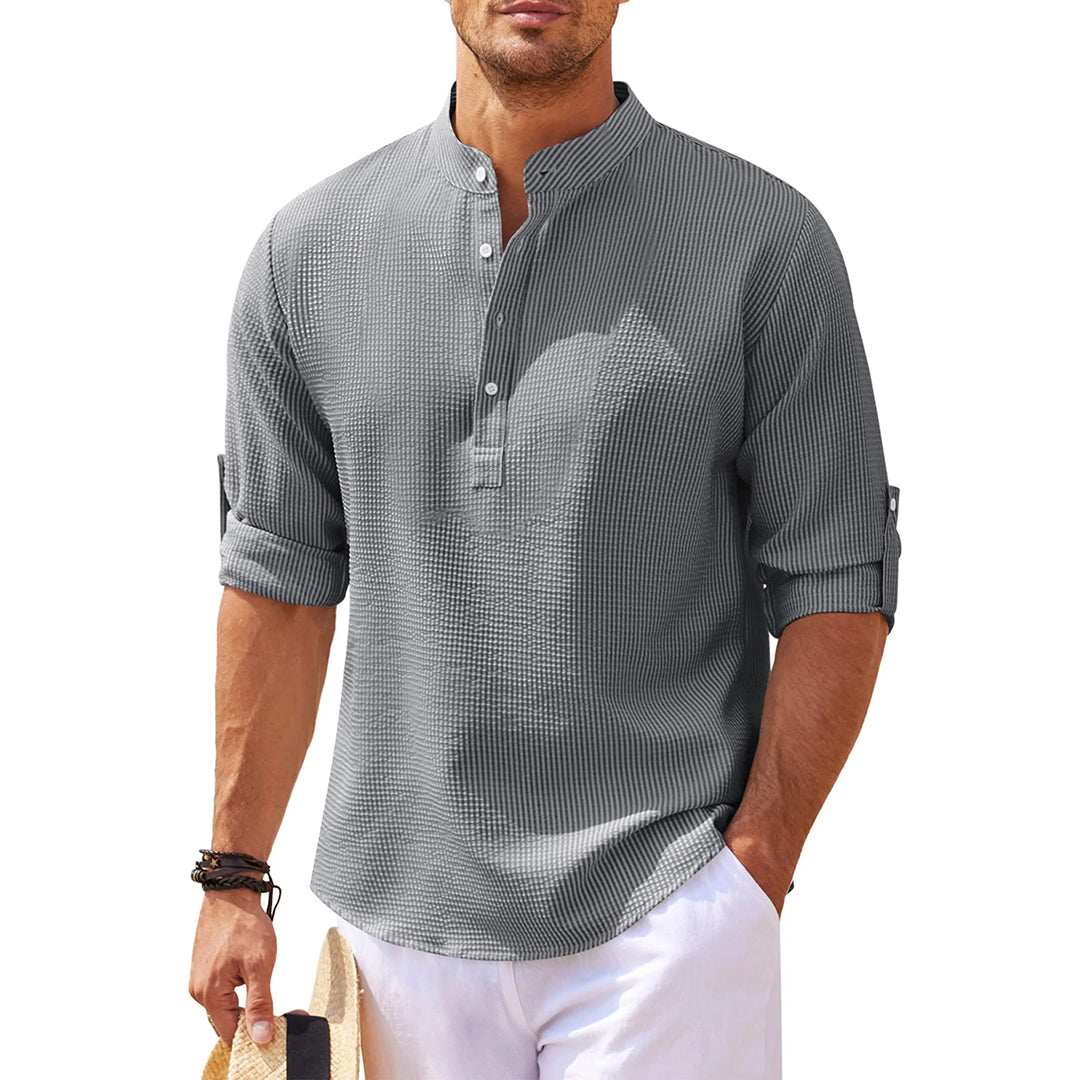 Jan | Lässiges Henley-Shirt Mit Ärmeln Für Männer