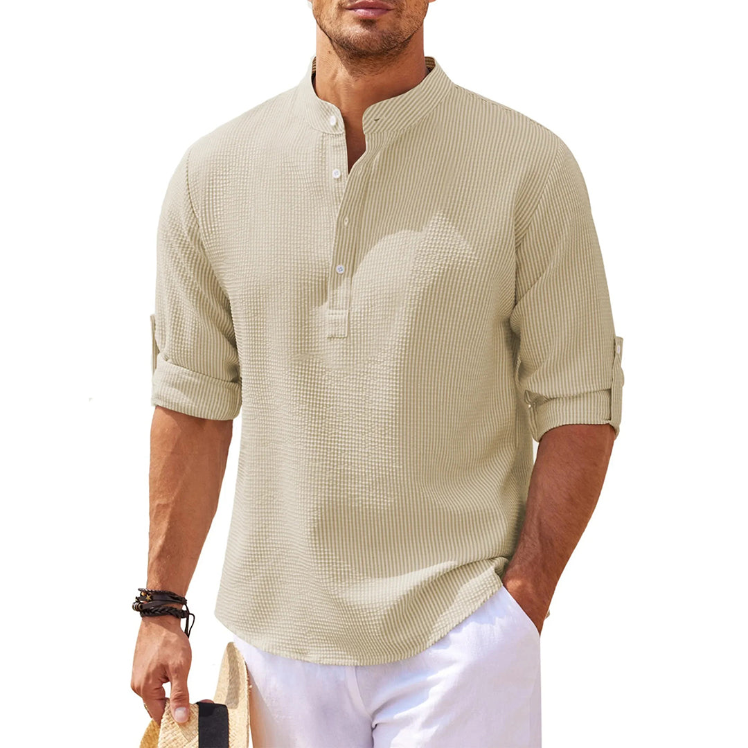 Jan | Lässiges Henley-Shirt Mit Ärmeln Für Männer