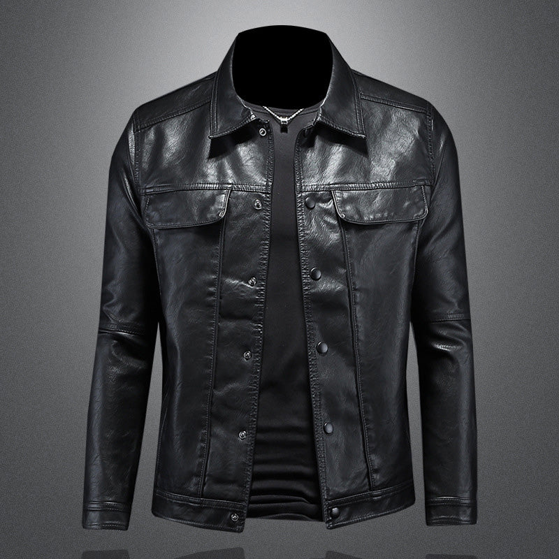 Anton | Herren Tan Lederjacke Stilvolle Slim Fit Biker- und Freizeitjacke