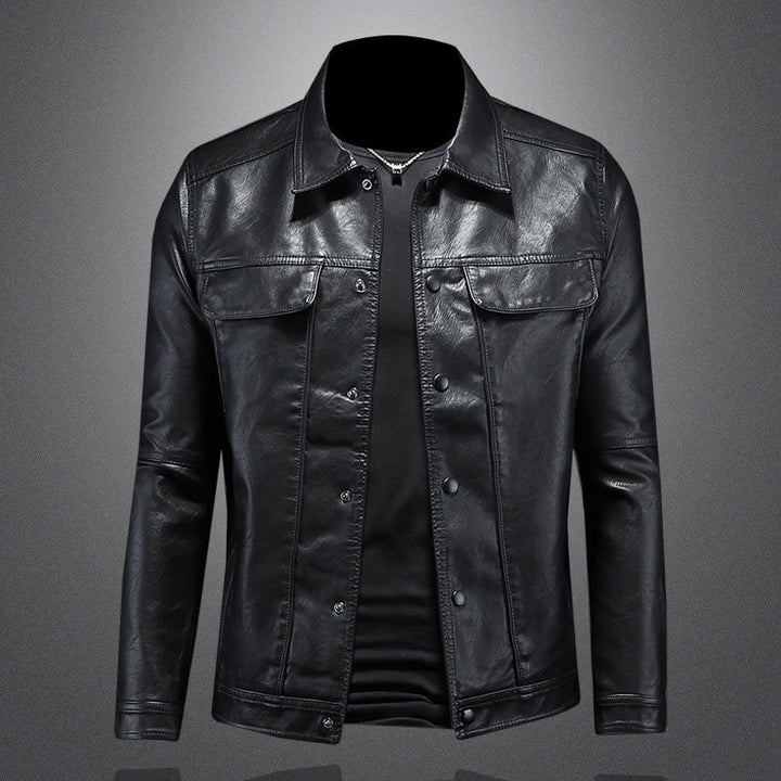 Anton | Herren Tan Lederjacke Stilvolle Slim Fit Biker- und Freizeitjacke