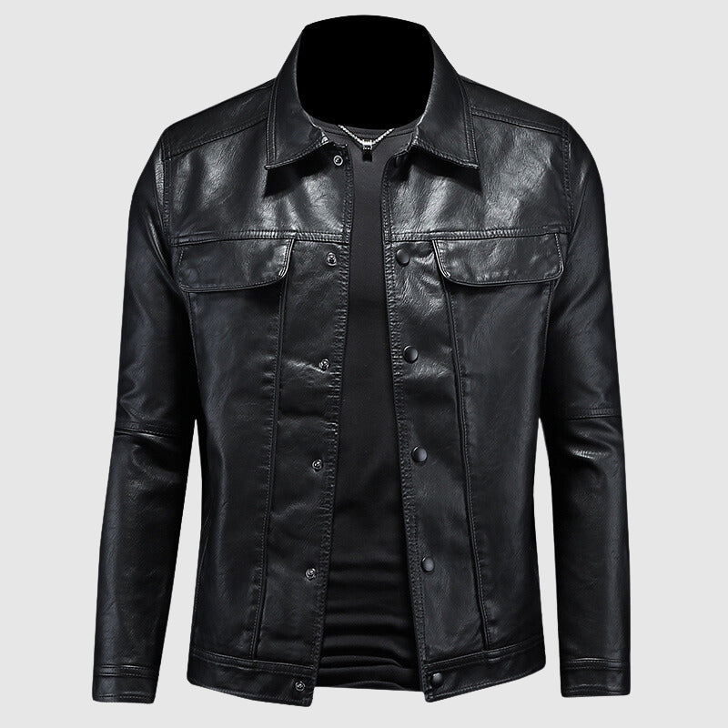 Anton | Herren Tan Lederjacke Stilvolle Slim Fit Biker- und Freizeitjacke