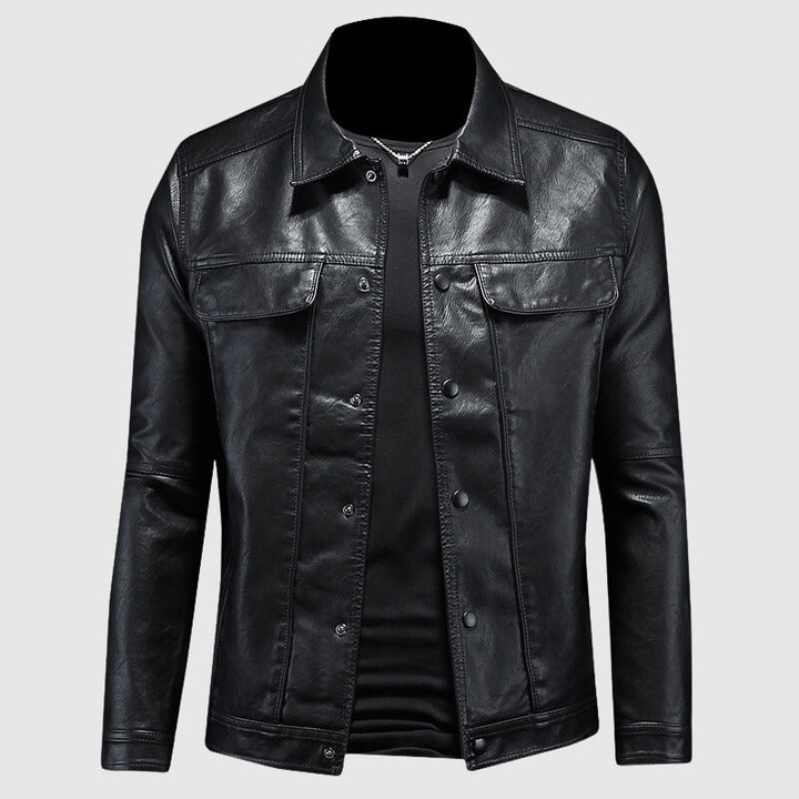 Anton | Herren Tan Lederjacke Stilvolle Slim Fit Biker- und Freizeitjacke